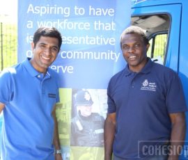 Gurvinder Sandher with Trevel Henry from Kent Police Gurvinder Sandher with Trevel Henry from Kent Police